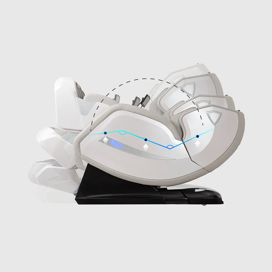 Titan 4D Advent Massage Chair showing multiple recline positions along the SL-track
