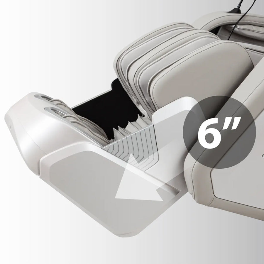 Titan 4D Advent Massage Chair footrest extension with up to 6 inches of adjustability