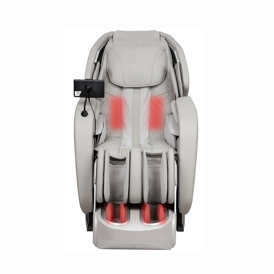 Titan 4D Advent Massage Chair showing targeted heat zones in back and foot areas