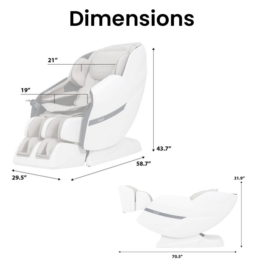 Osaki Vista Massage Chair - Dimensions