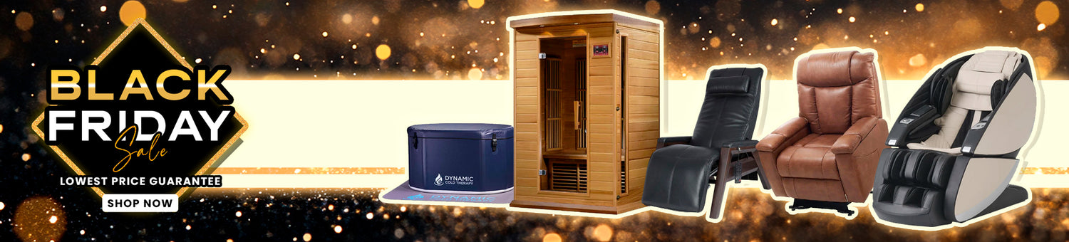 Wish Rock Relaxation BLACK FRIDAY SALE IS ON - BEST PRICES of the year for all of our massage chairs, lift chairs, zero gravity recliners, saunas, cold plunge and water features.