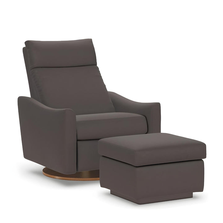 American Leather Rainier Comfort Air Zero Gravity Recliner with Ottoman in Leather Tier G Elmosoft Earth