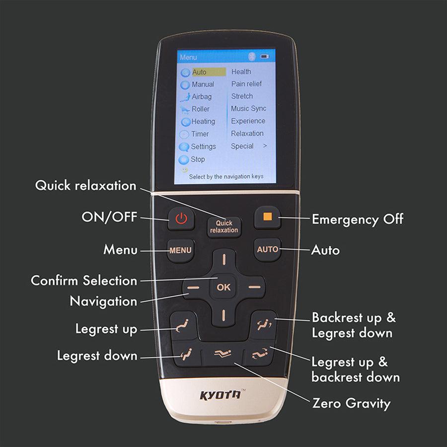 Kyota Kokoro M888 4D Massage Chair - Wireless Remote