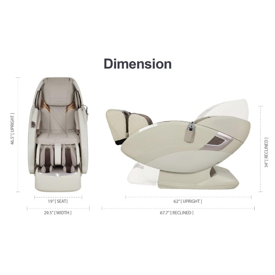 Osaki OS-Pro 3D Tecno Massage Chair - Dimensions